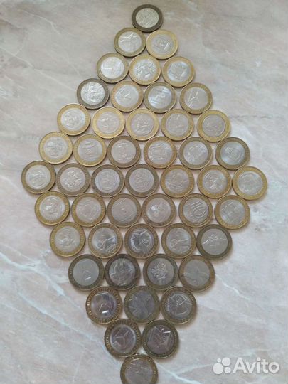 10 рублей биметалл юбилейные