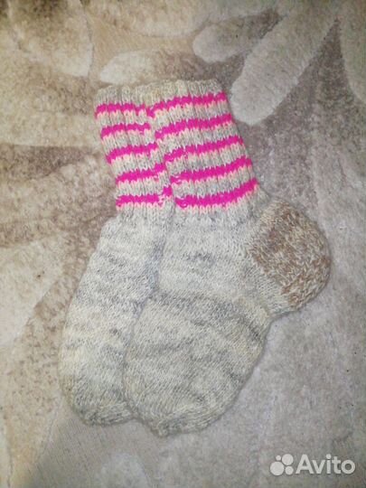 Носки шерстяные вязаные