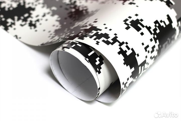 Автовинил пленка под камуфляж зимний пиксель