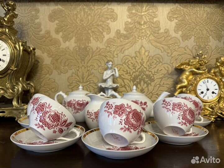 Сервиз чайный СССР Дулево «Георгин»