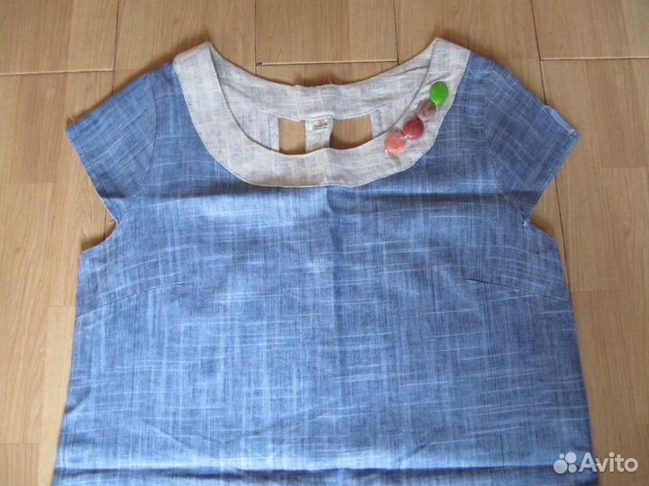 Новое турецкое льняное платье 48 размера