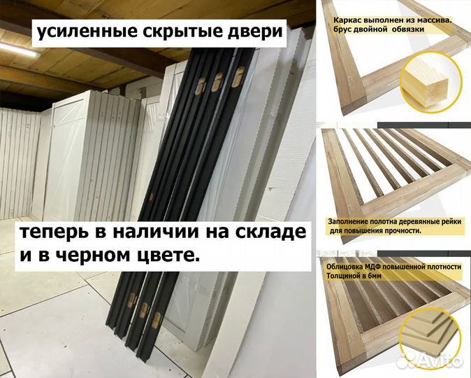 Скрытая дверь с черной кромкой