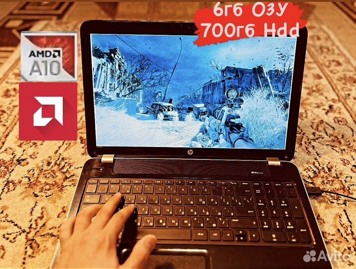 Мощный Ноутбук HP Amd A10/6гб/700гб/2гб видео