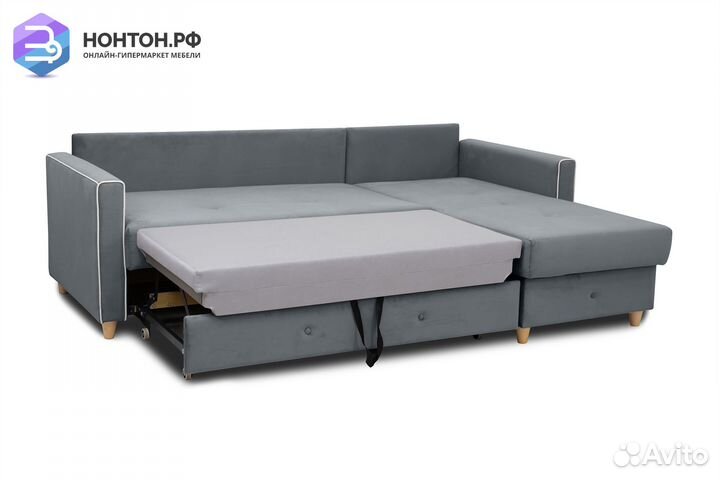 Диван угловой дельфин Айрин серый