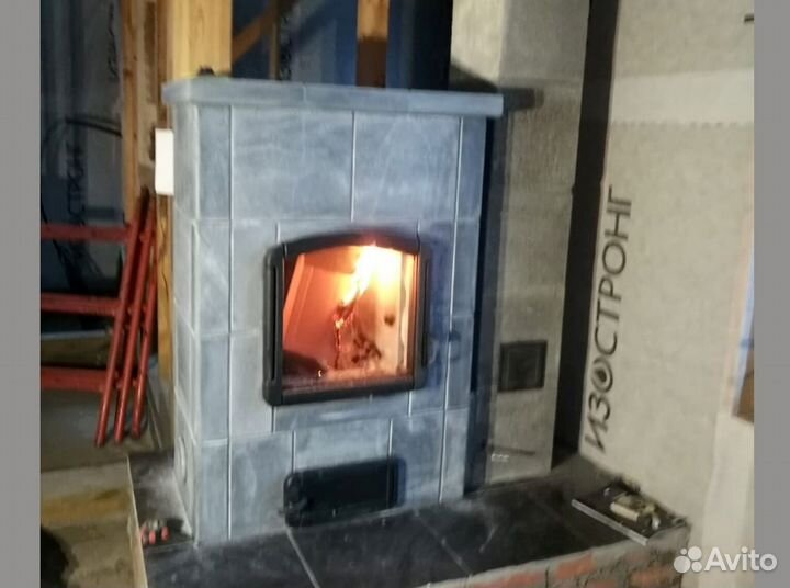 Печь камин из вулканического камня