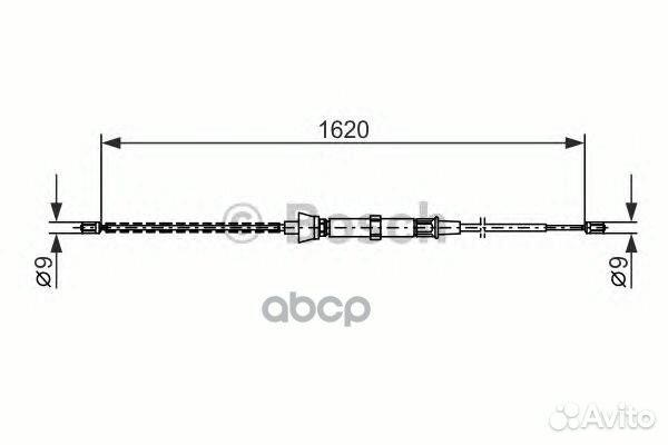 Трос стояночного тормоза зад прав/лев 19874