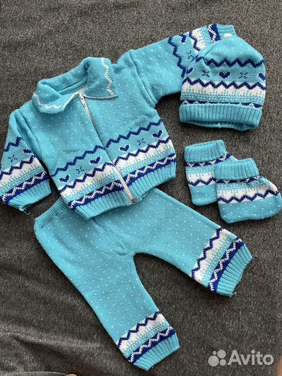 Вязаный костюм детский с 56 до 74 размера