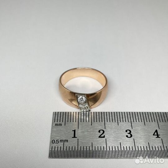 Золотое кольцо Чалма с бриллиантами 0,27Ct СССР 58