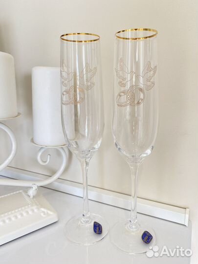 Фужеры бокалы свадебные новые