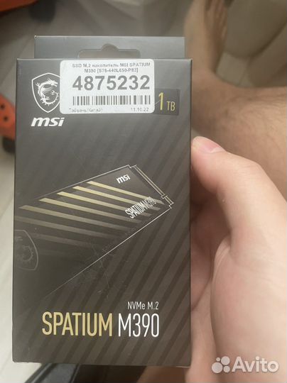 Ssd 1 tb m390 msi spatium, новые