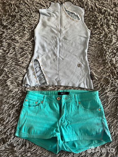 Шорты, Юбка натуральная кожа 44