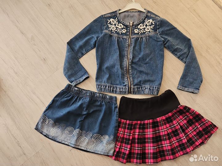 Джинсовка, костюм одежда для девочки пакетом