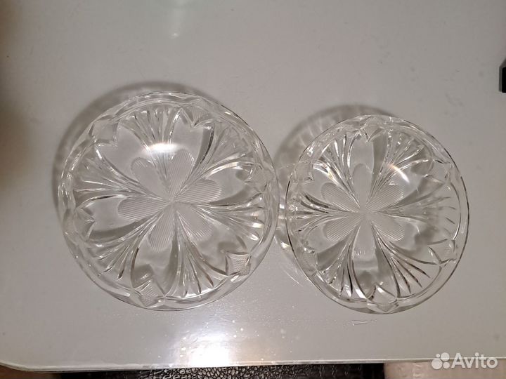 Хрустальная конфетница 2 шт