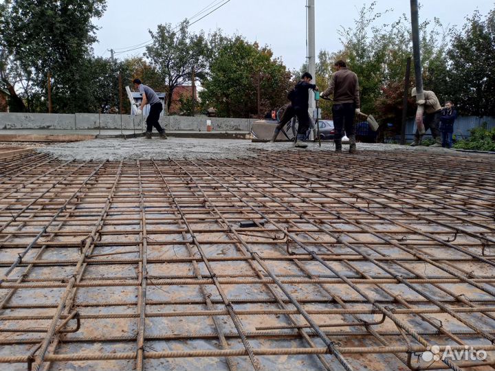 Бетонные работы отмостка фундамент площадка забор