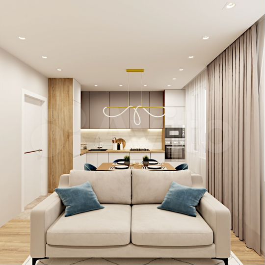 2-к. квартира, 50 м², 3/12 эт.