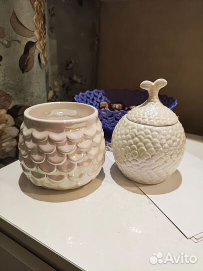 Фарфоровые вазы глазурь перламутр