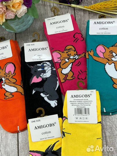 Носки с Том и Джери