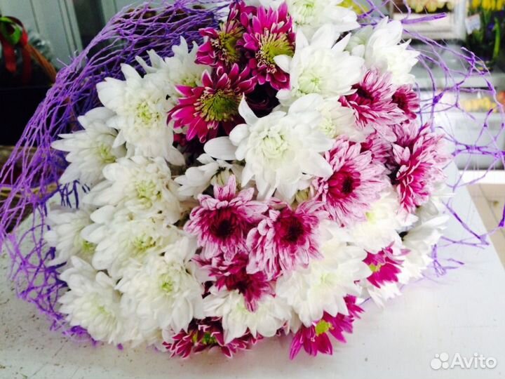 Букет 11 хризантем. Доставка