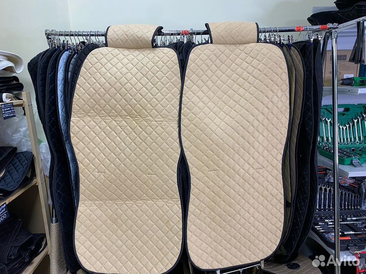 Накидки на сиденья алькантара бежевая