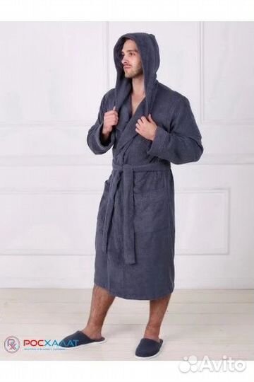 Халат мужской махровый с капюшоном р-р 46 - 60