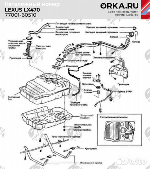 Топливный бак Lexus LX470