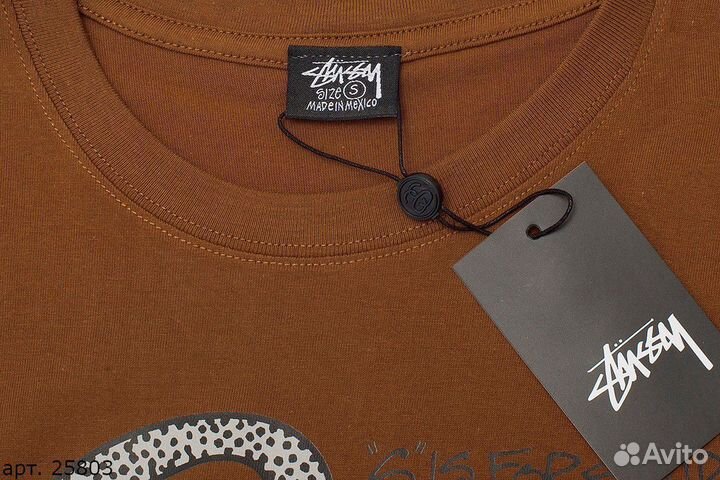 Футболка Stussy brown S Коричневая