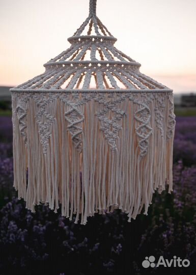 Подвесной абажур в технике макраме (люстра)