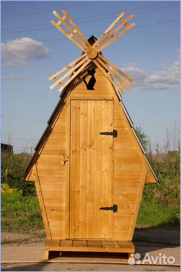 Дачный туалет деревянный с установкой CXJ