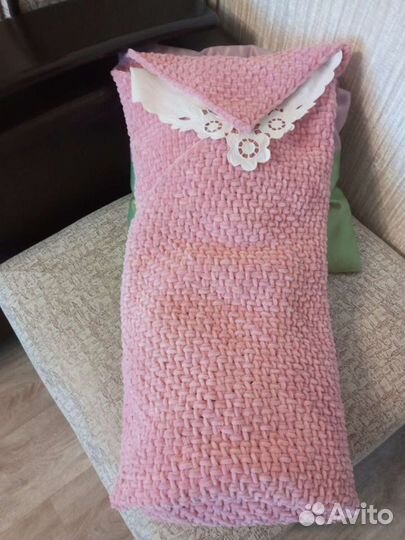 Плед вязаный плюшевый