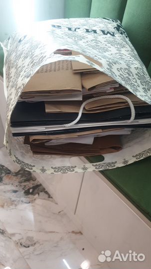 Бумажные/крафт пакеты с ручками.цена за весь пакет