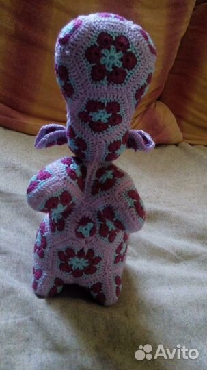 Вязаный бегемот (из элементов африканский цветок)