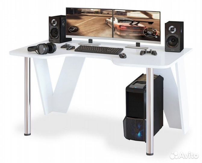 Компьютерный стол геймерский 150 см, белый и венге