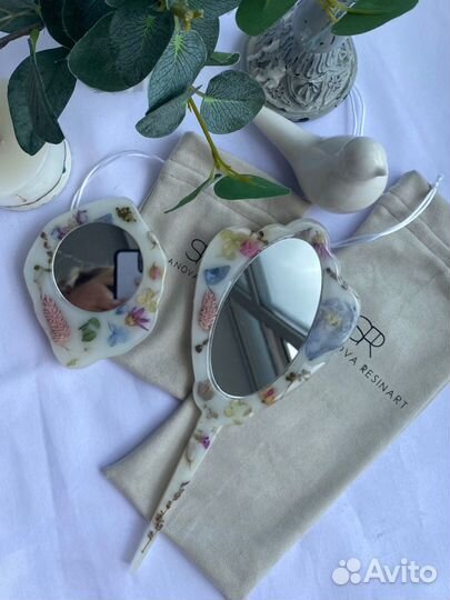 Карманное зеркало из эпоксидной смолы