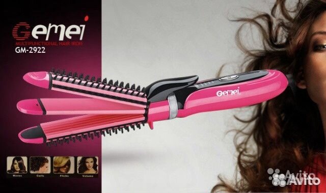 Тройная плойка для волос gemei GM-2922
