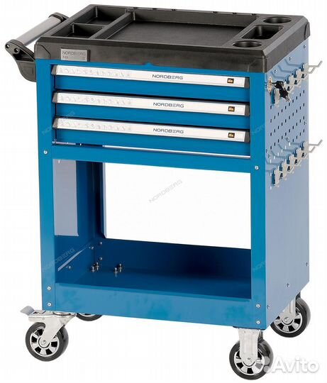 Тележка инструментальная профессиональная 3 полки