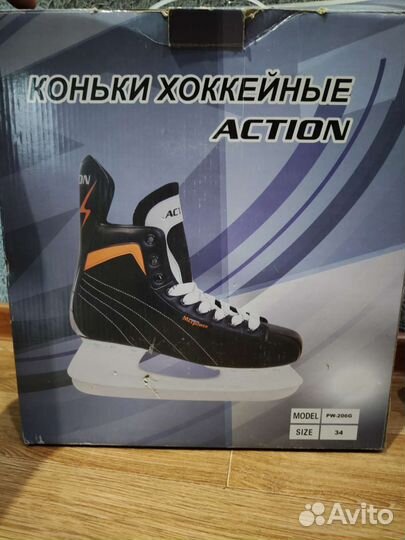 Коньки хоккейные action