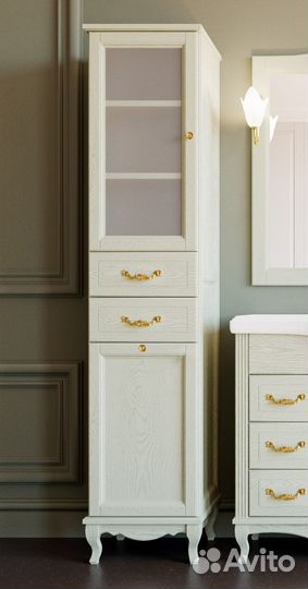 Шкаф-пенал ValenHouse Эллина 40 L с бельевой корзи