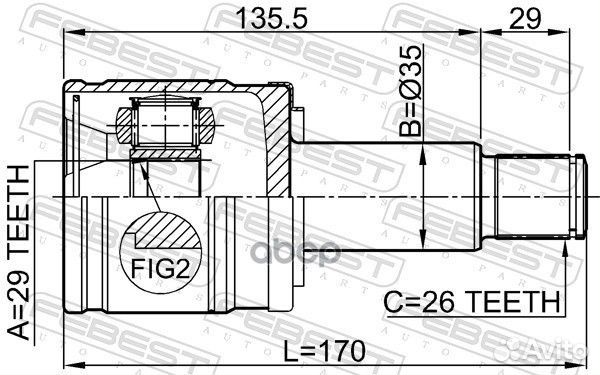 Шрус внутренний правый 29x35x26 0711-gvsqrh Febest
