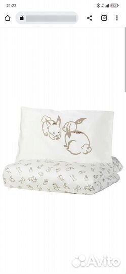 Детское постельное белье IKEA зайцы