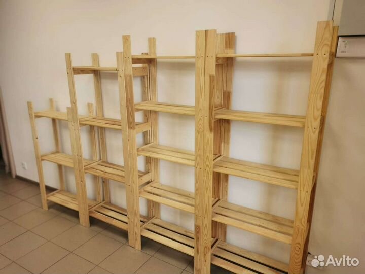 Полки стеллажи деревянные