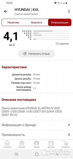 Свечи зажигания