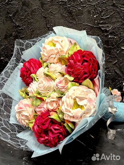 Букет зефирных цветов