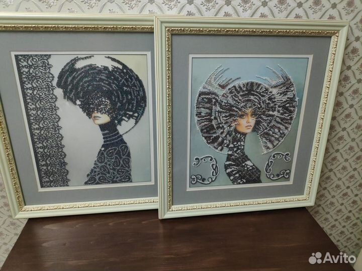 Картины для интерьера бисером 44х45