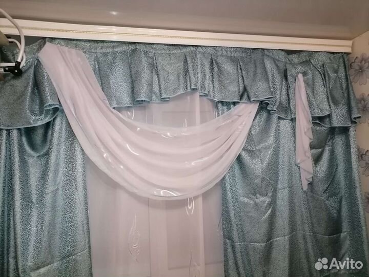 Шторы с ламбрикеном бу