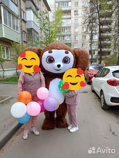 Чебурашка Белый Мишка поздравление ростовые куклы