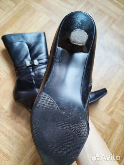 Сапоги демисезонные кожаные 38