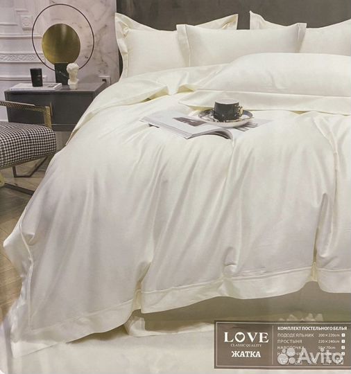 Постельное белье евро полисатин белое