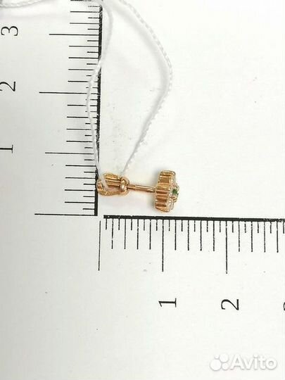 Серьги с синтетическим камнем Золото