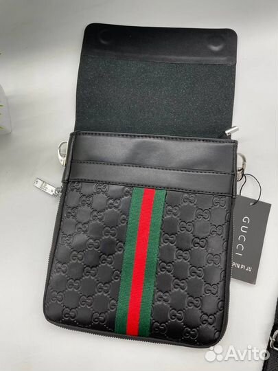 Мужская сумка Gucci чёрная