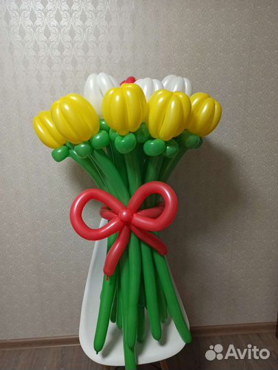 Цветы из шаров, ромашки, корзинки, тюльпаны